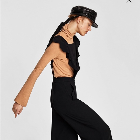 zara ruffle jumpsuit